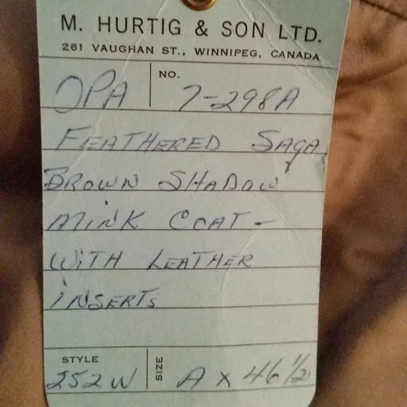 The Hurtigs of Vaughan Street vintage genuine mink coat with matching hat EUC - Picture 8 of 16